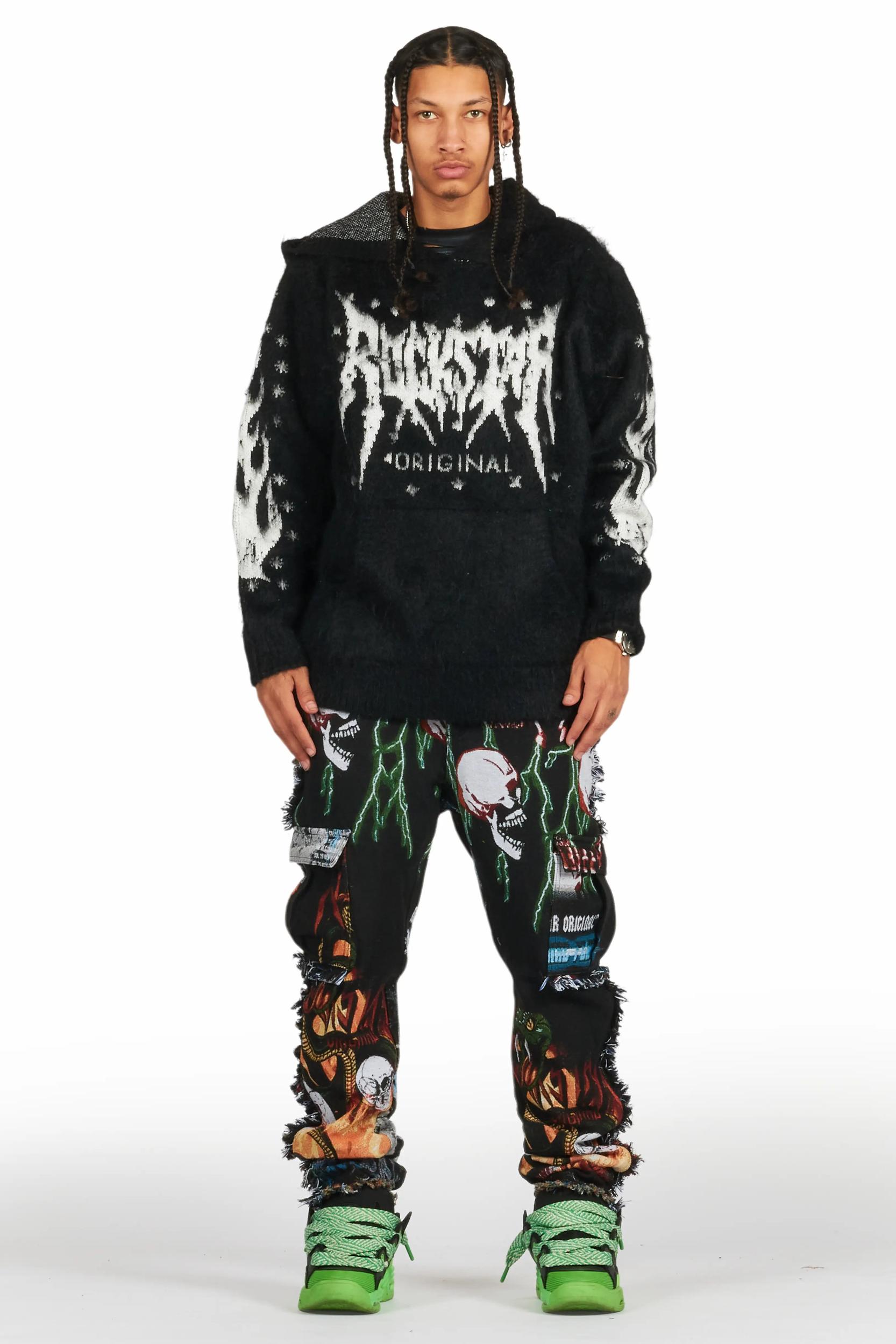 Zarin Black/Multi Tapestry Slim Fit Jean Male Product Image