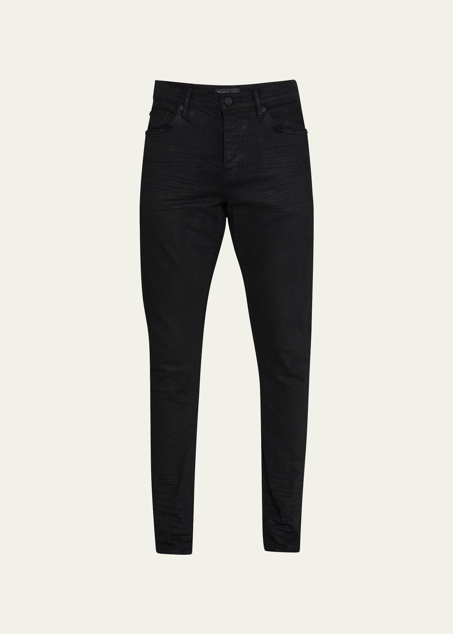 Men's P001 Black Resin Skinny Jeans Product Image