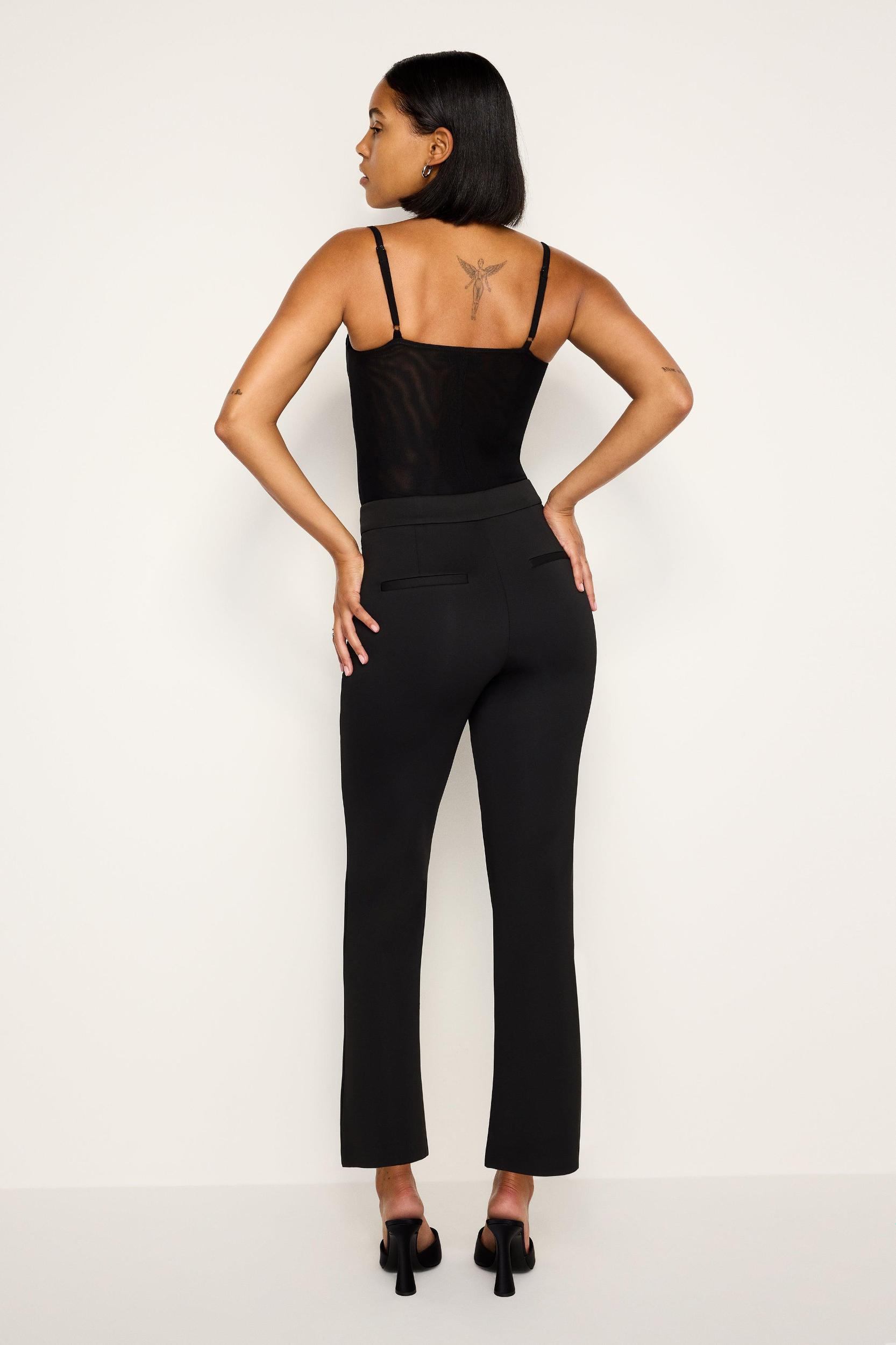 SCUBA CROPPED STRAIGHT TROUSERS | BLACK001 Product Image