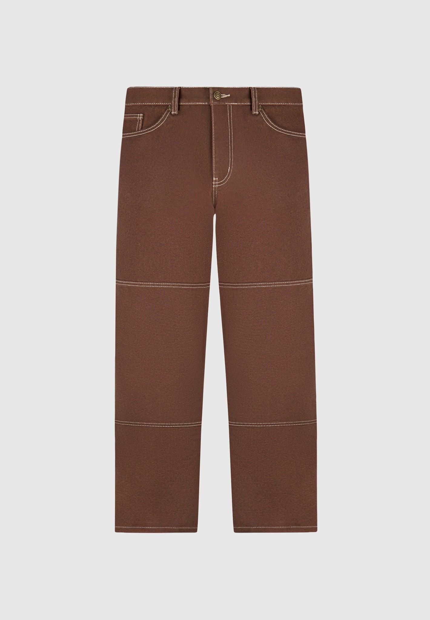 Contrast Stitch Carpenter Jean - Brown Male Product Image