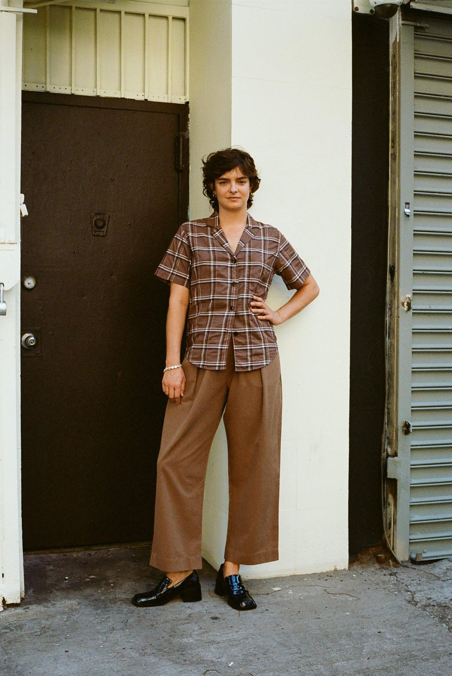 Gregory Top - Espresso Plaid Product Image