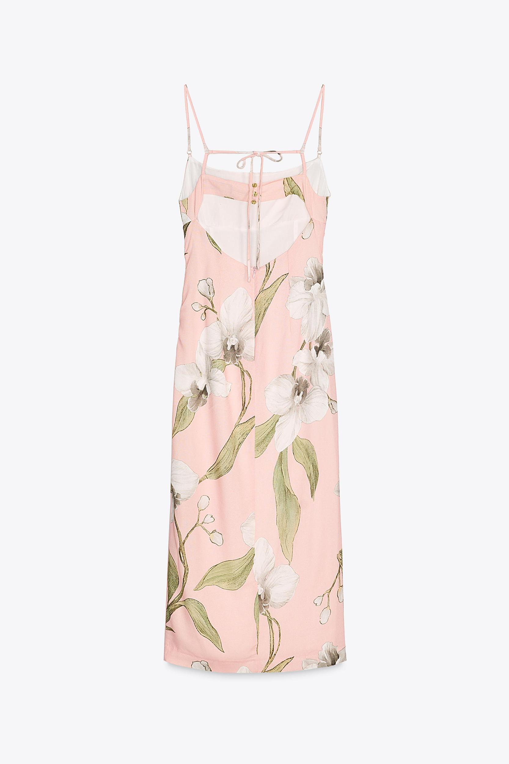 PRINTED LINEN MIDI DRESS Product Image