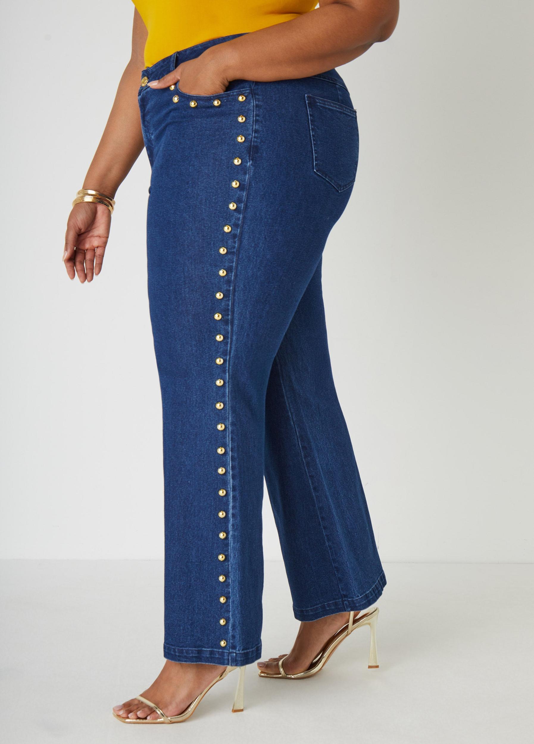 Studded Bootcut Jeans Product Image