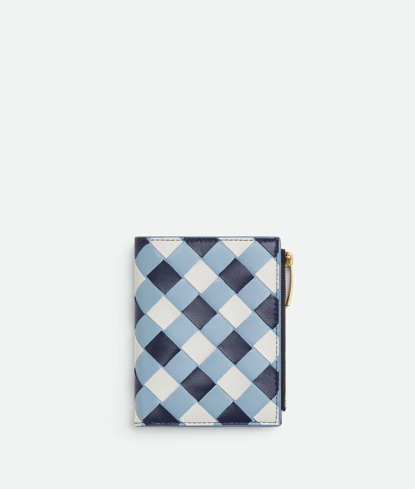 Women's Intrecciato Small Bi-Fold Wallet in Abyss/ice/white Product Image