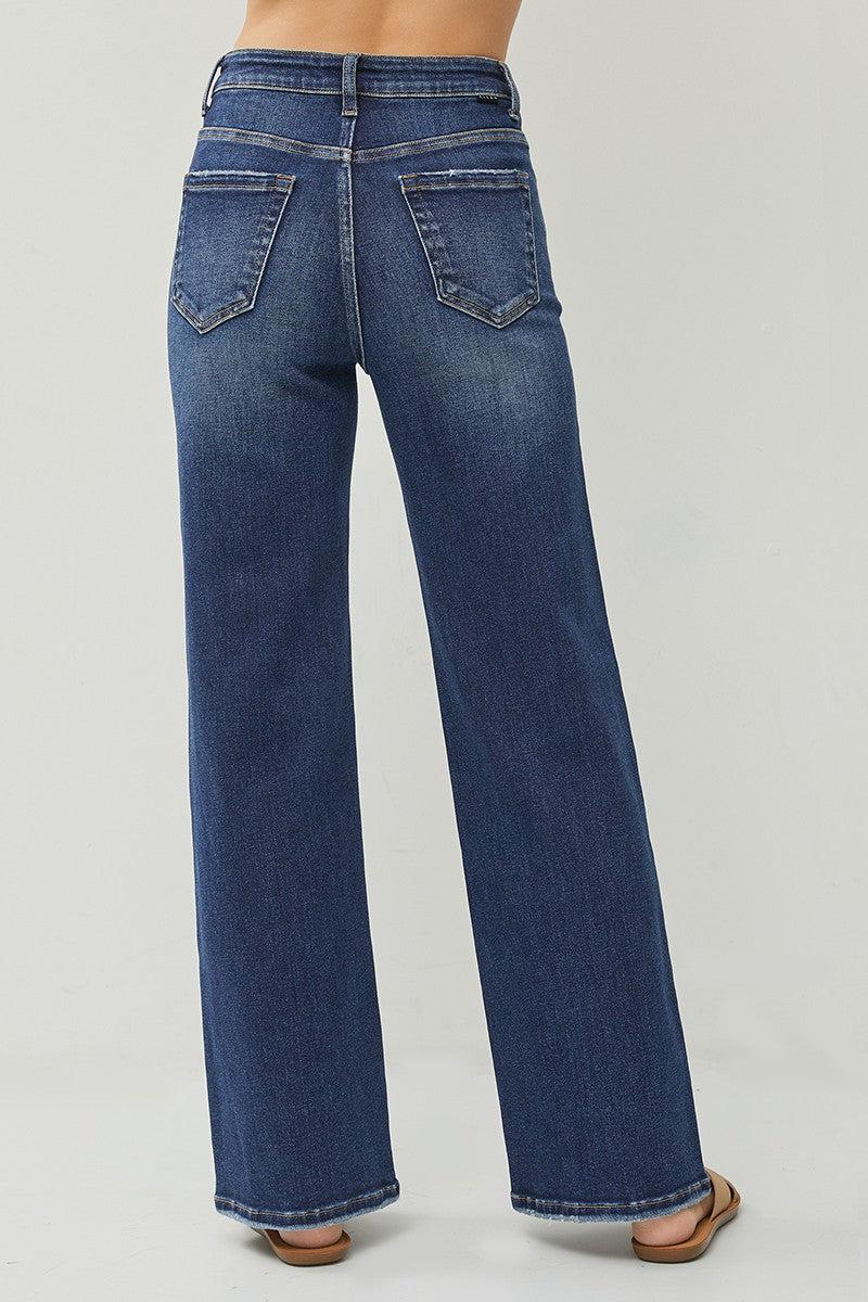 High Rise Distressed Wide Leg Jeans Product Image