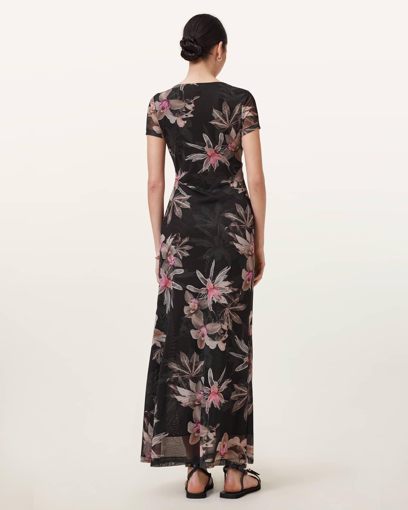 Gabby Floral Print Mesh Maxi Dress Product Image