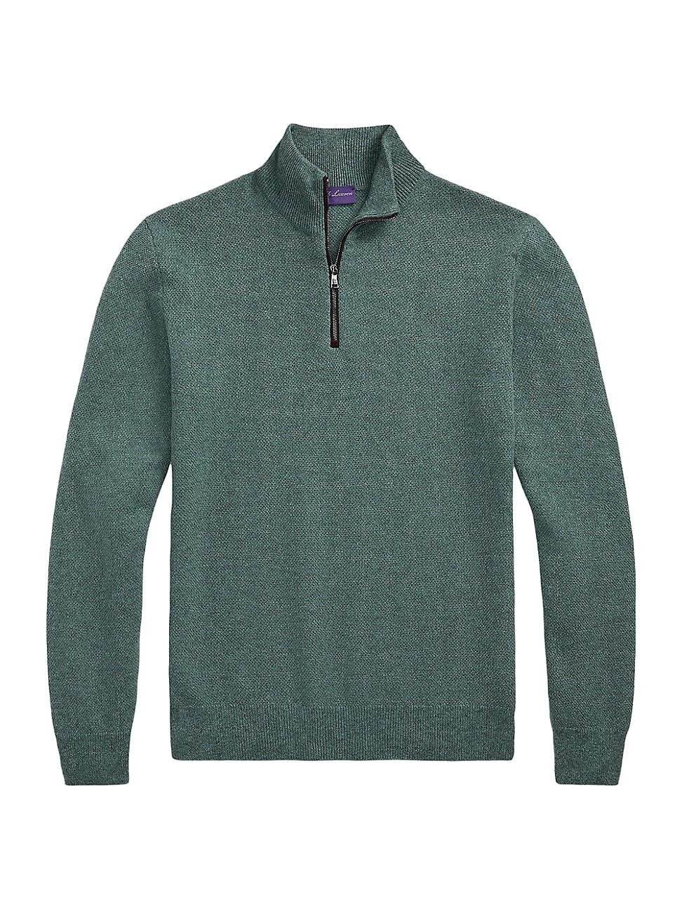Mens Birdseye Cashmere Quarter-Zip Sweater Product Image