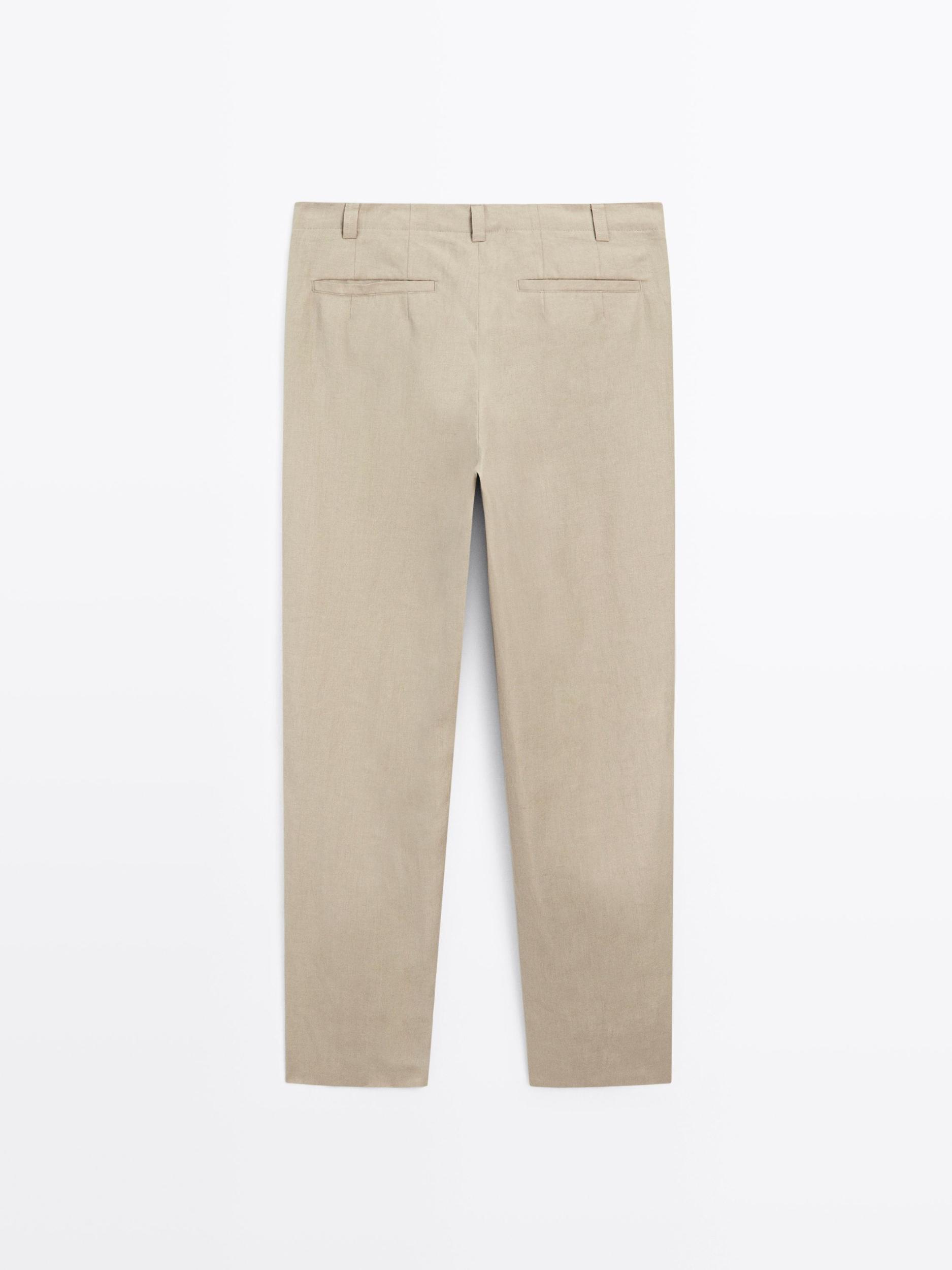 Total look 100% linen trousers Product Image