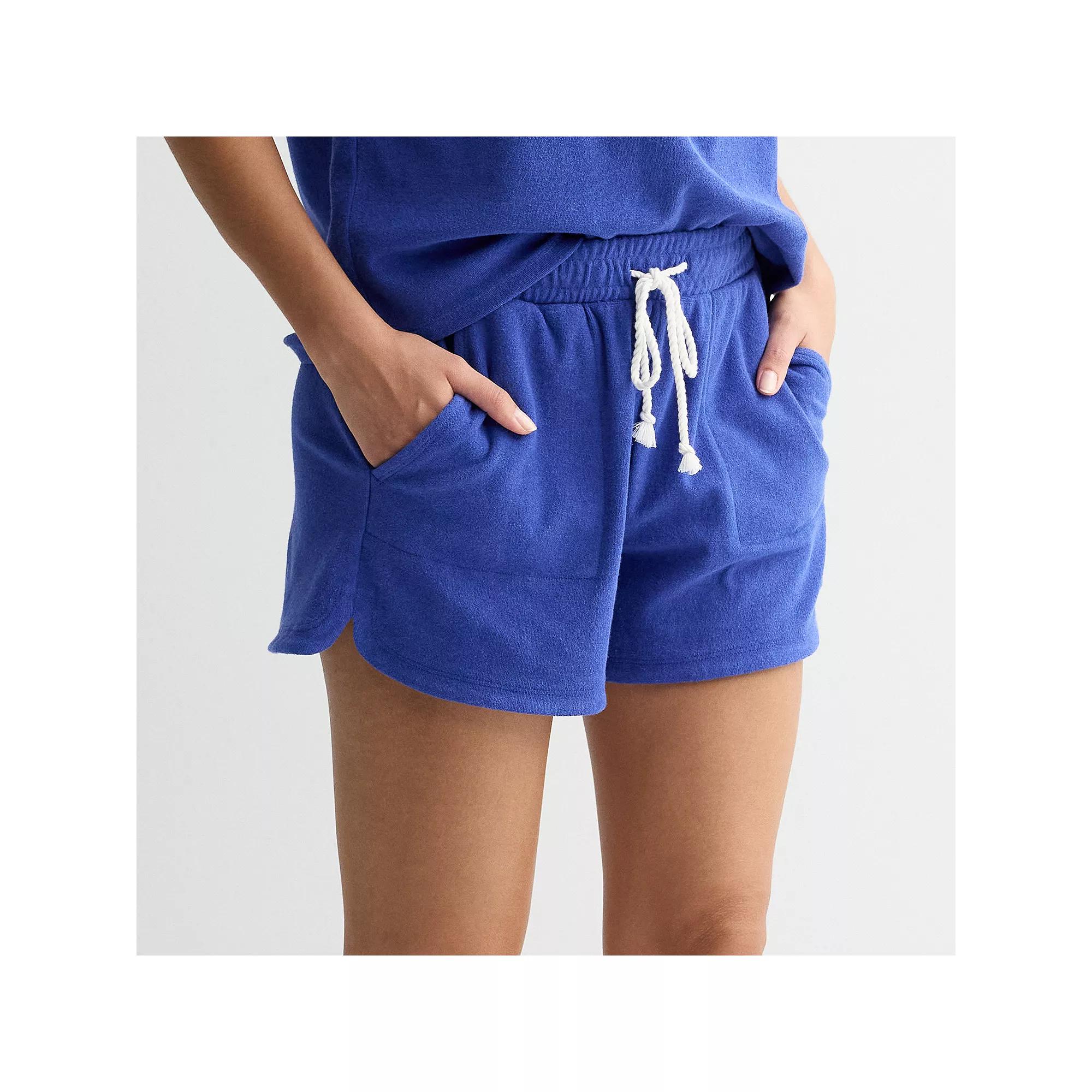 Women's Sonoma Goods For Life® Towel Terry Midi Shorts, Size: XL, Blue Product Image