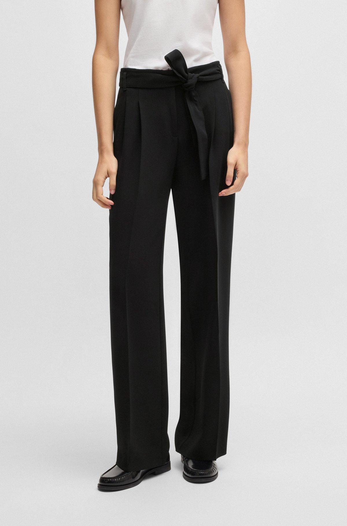 Relaxed-fit trousers in crease-resistant crepe Product Image