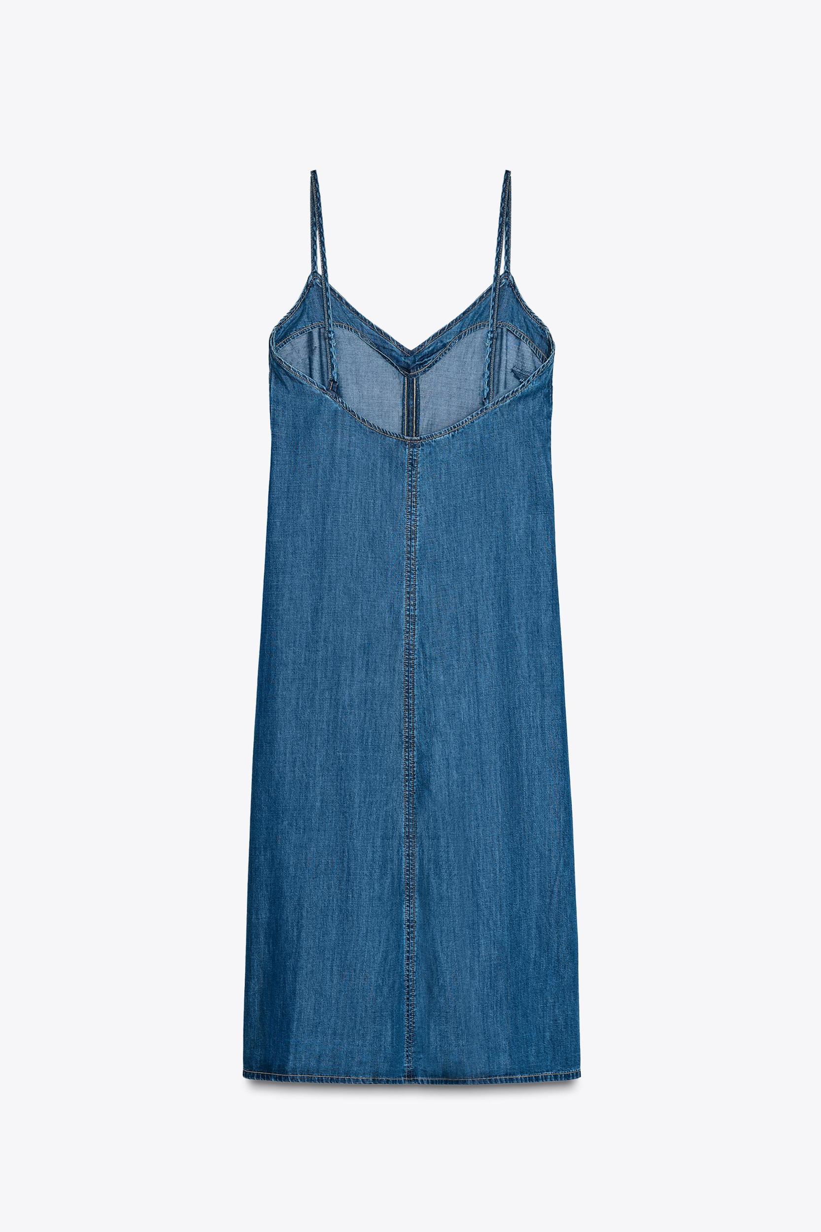 Z1975 DENIM STRAPPY MIDI DRESS Product Image