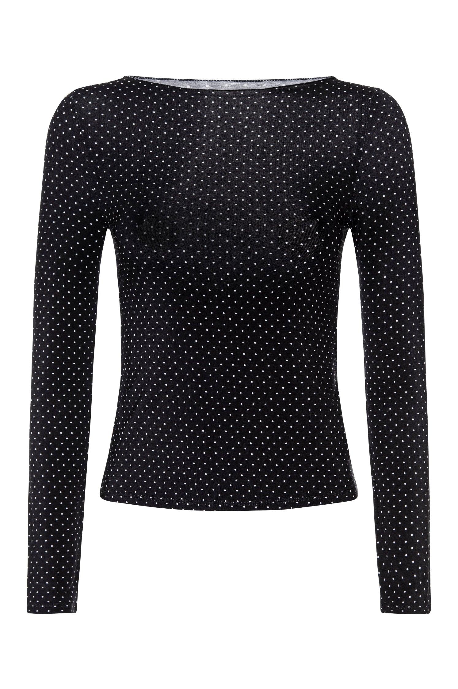 AMELIA TOP - BLACK AND WHITE POLKA DOT Product Image