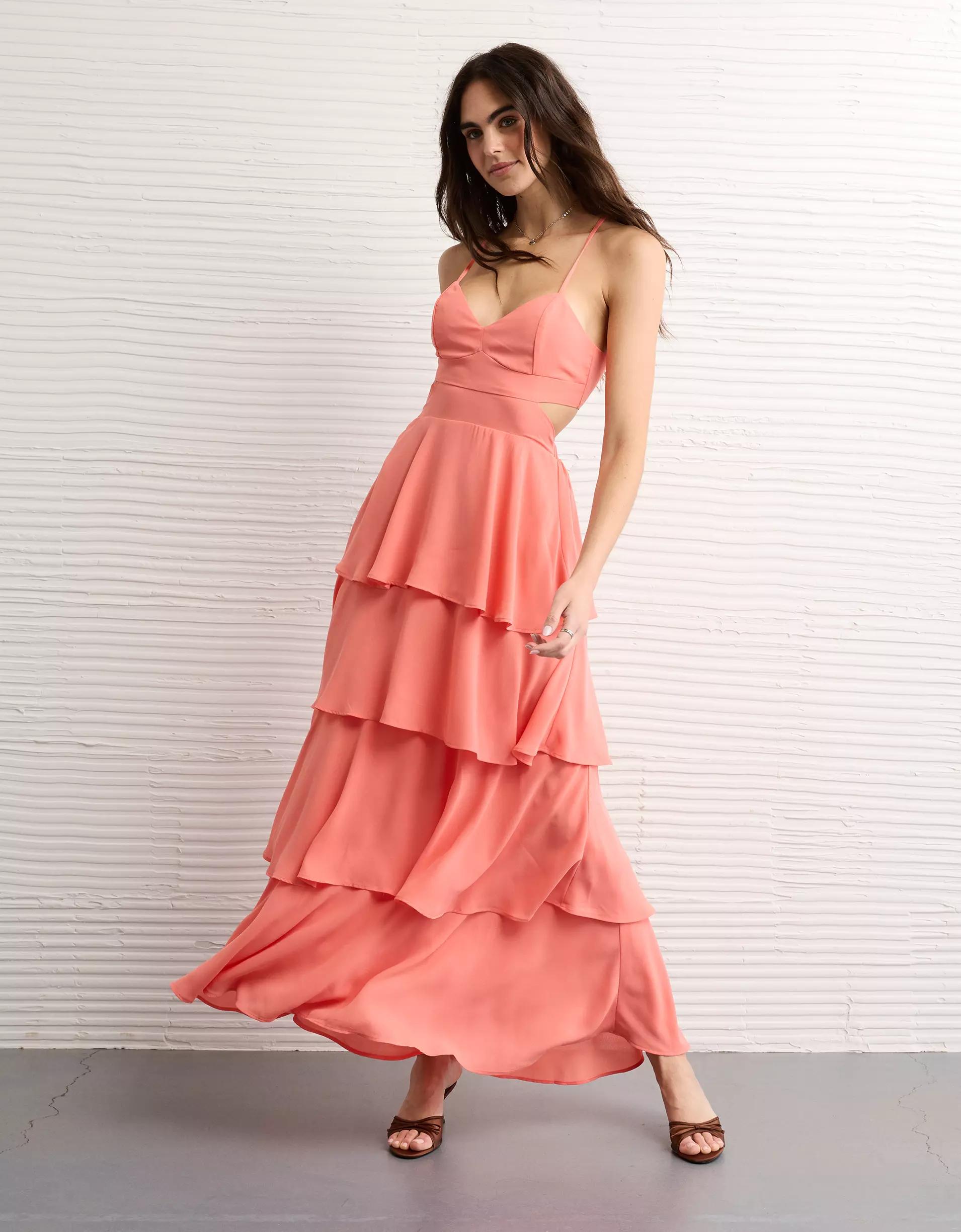 AE Cut-Out Tiered Maxi Dress Women's Product Image