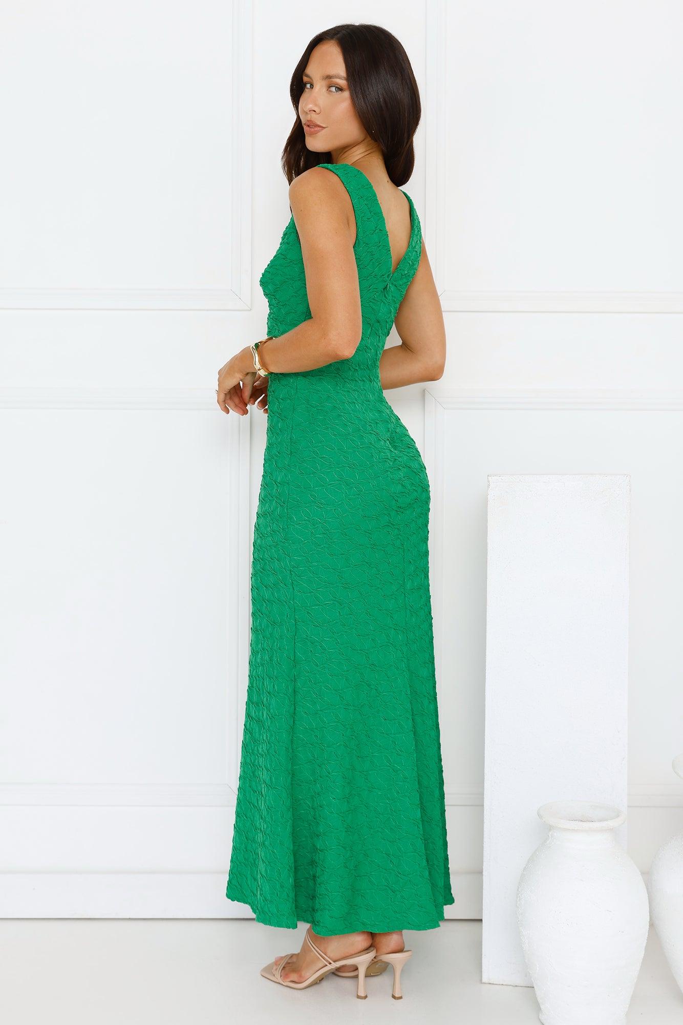 Diamond Delights Maxi Dress Green Product Image