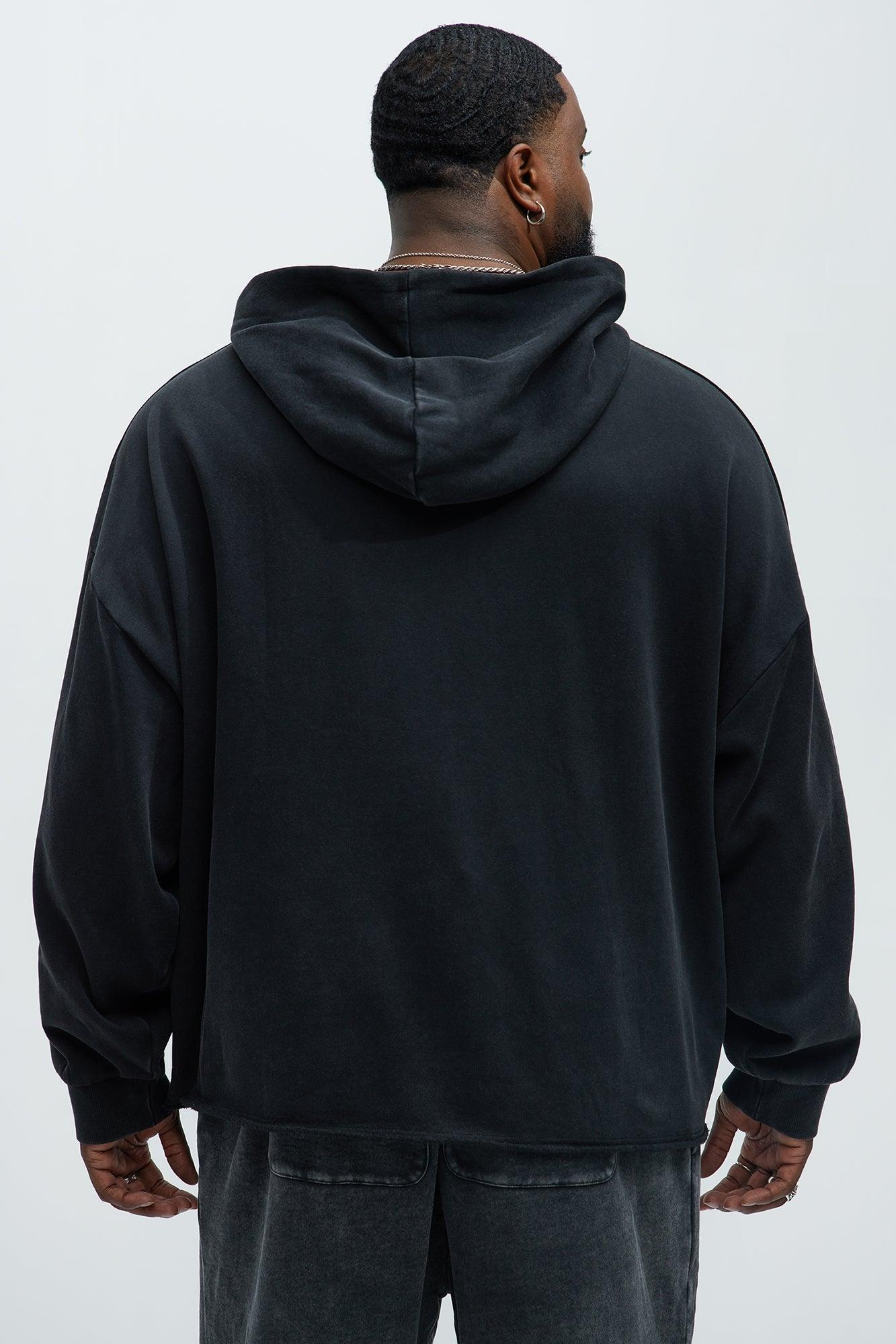 Ruffed Up Oversized Hoodie - Black Wash Product Image