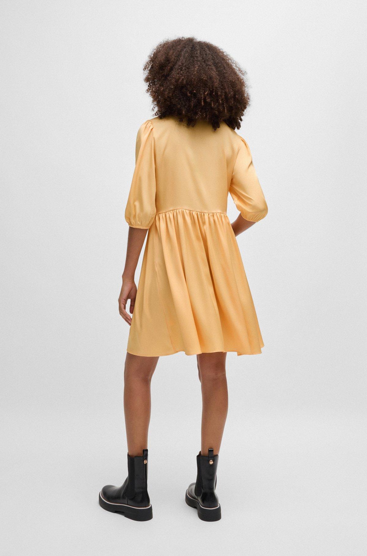 Hammered-satin dress with tie neckline Product Image