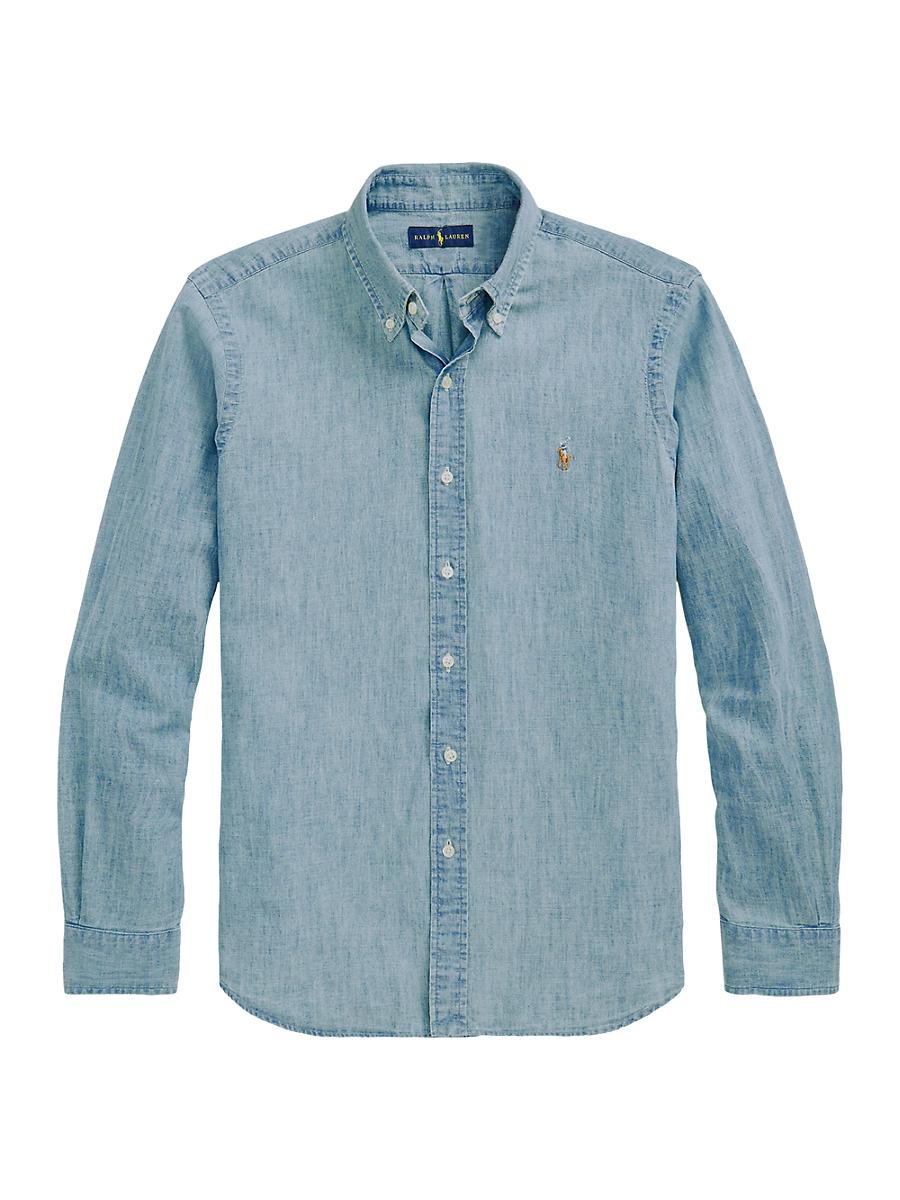 Mens Classic-Fit Chambray Shirt Product Image