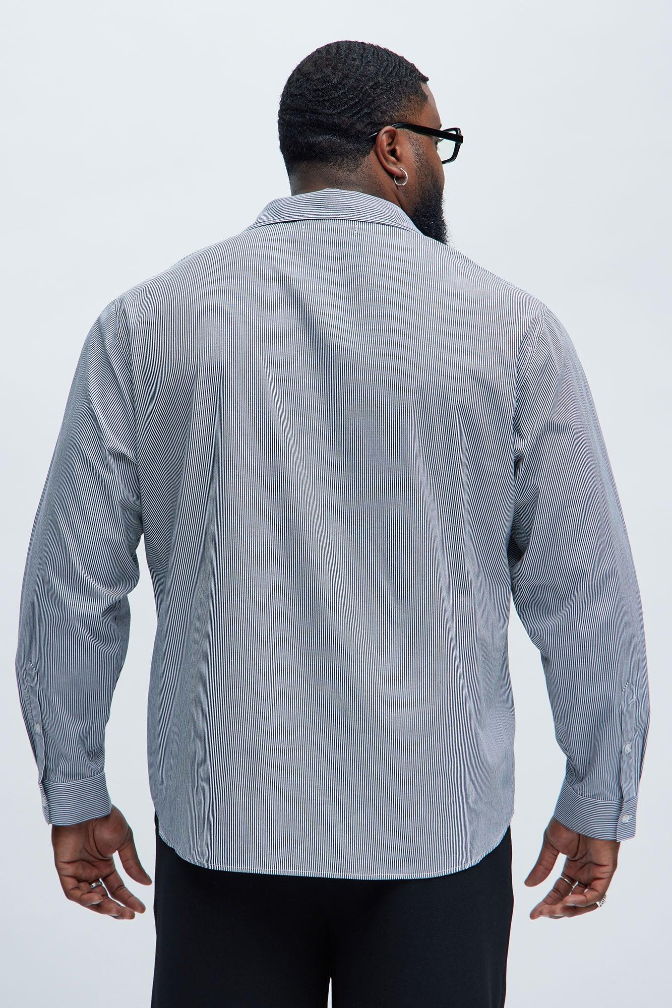 Long Sleeve Striped Shirt - Black Product Image