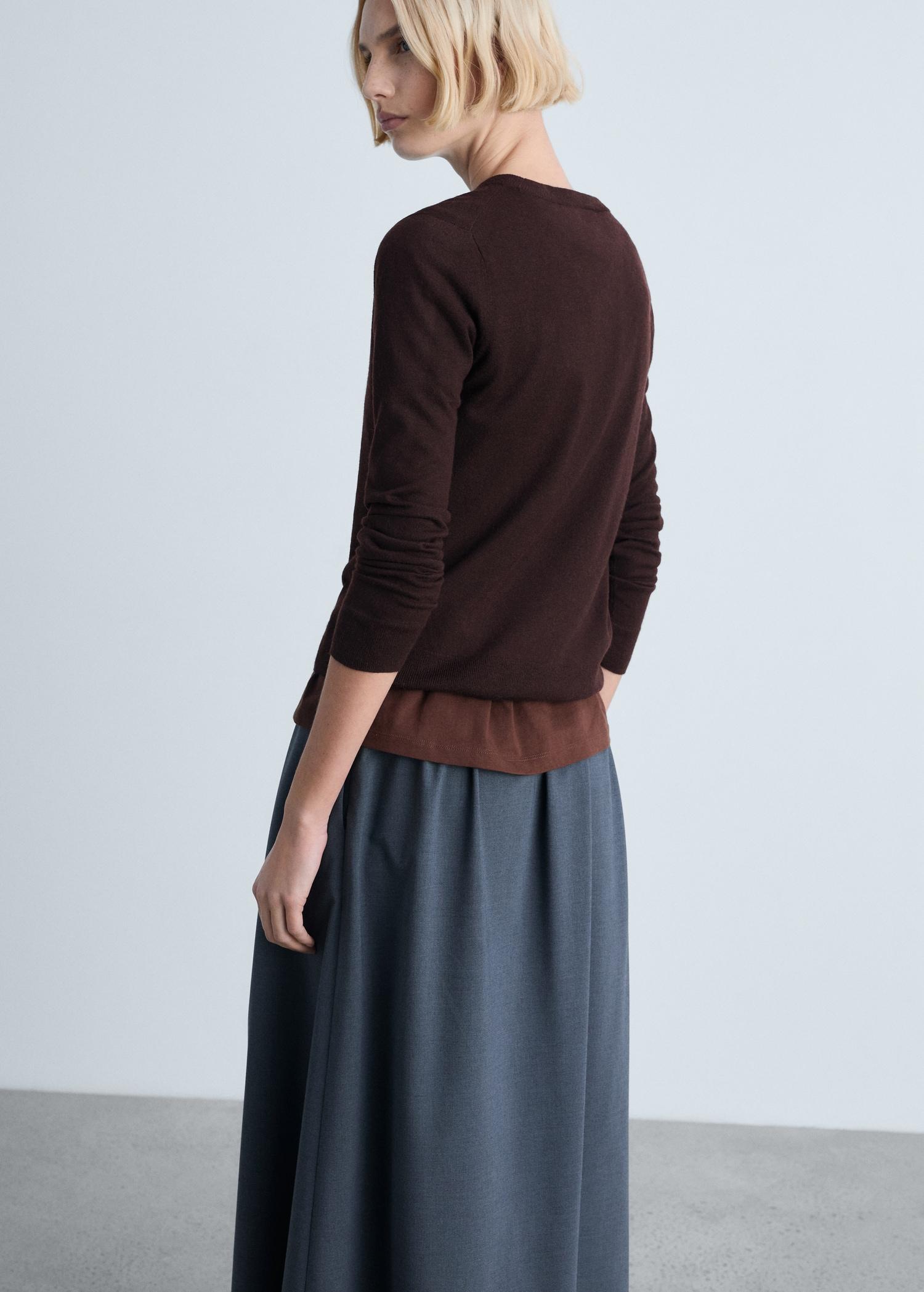 Wool-blend round-neck sweater - Women | MANGO USA Product Image
