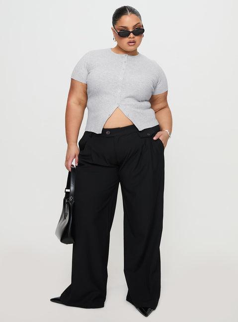 Sallon Low Rise Pants Black Product Image