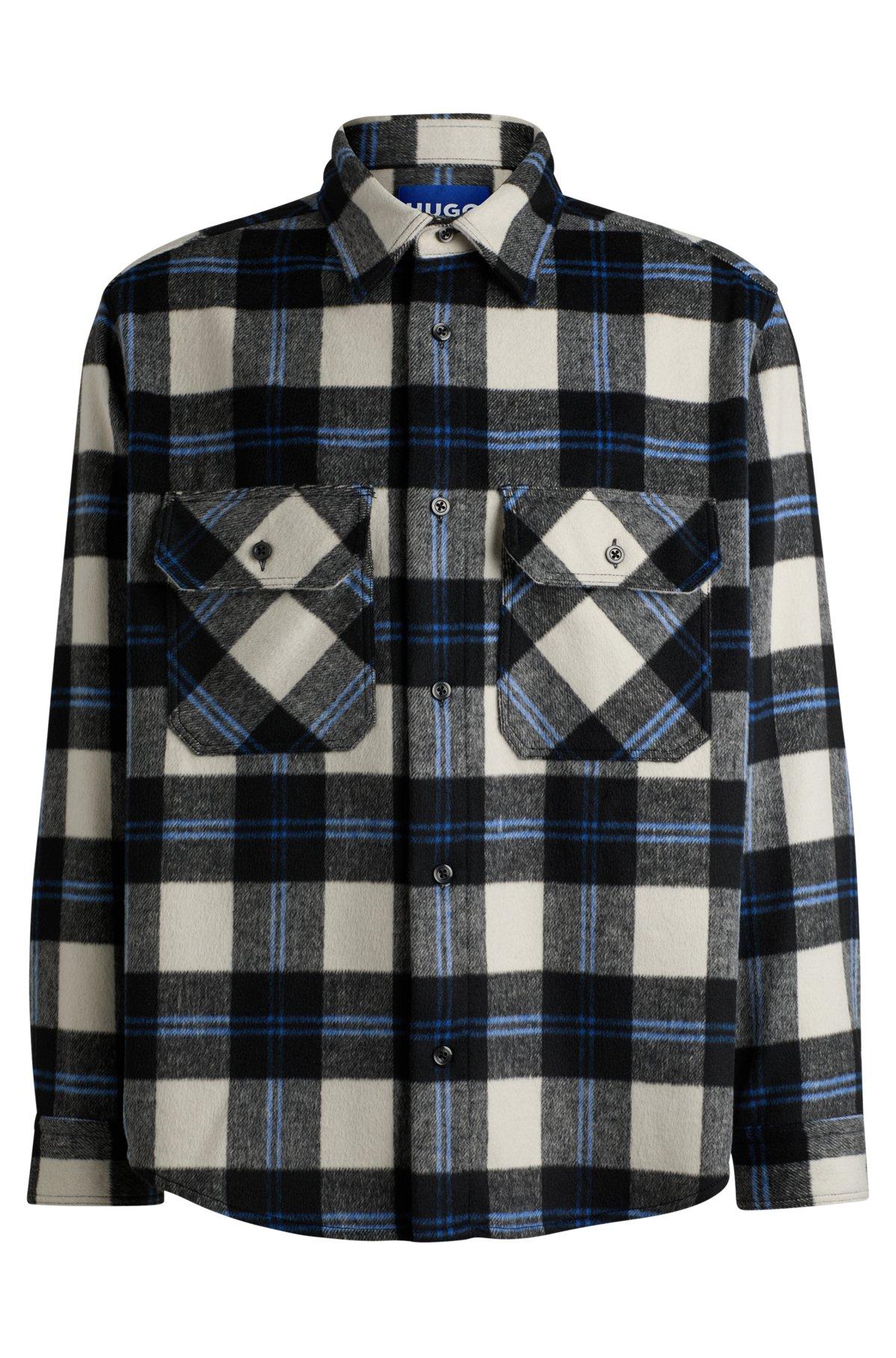 Oversize-fit shirt in checked brushed fabric Product Image