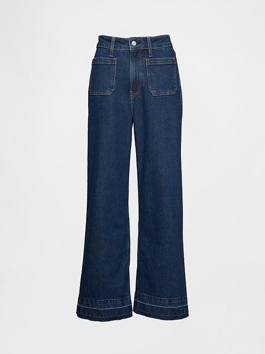 Curvy High Rise Stride Wide-Leg Ankle Jeans Product Image