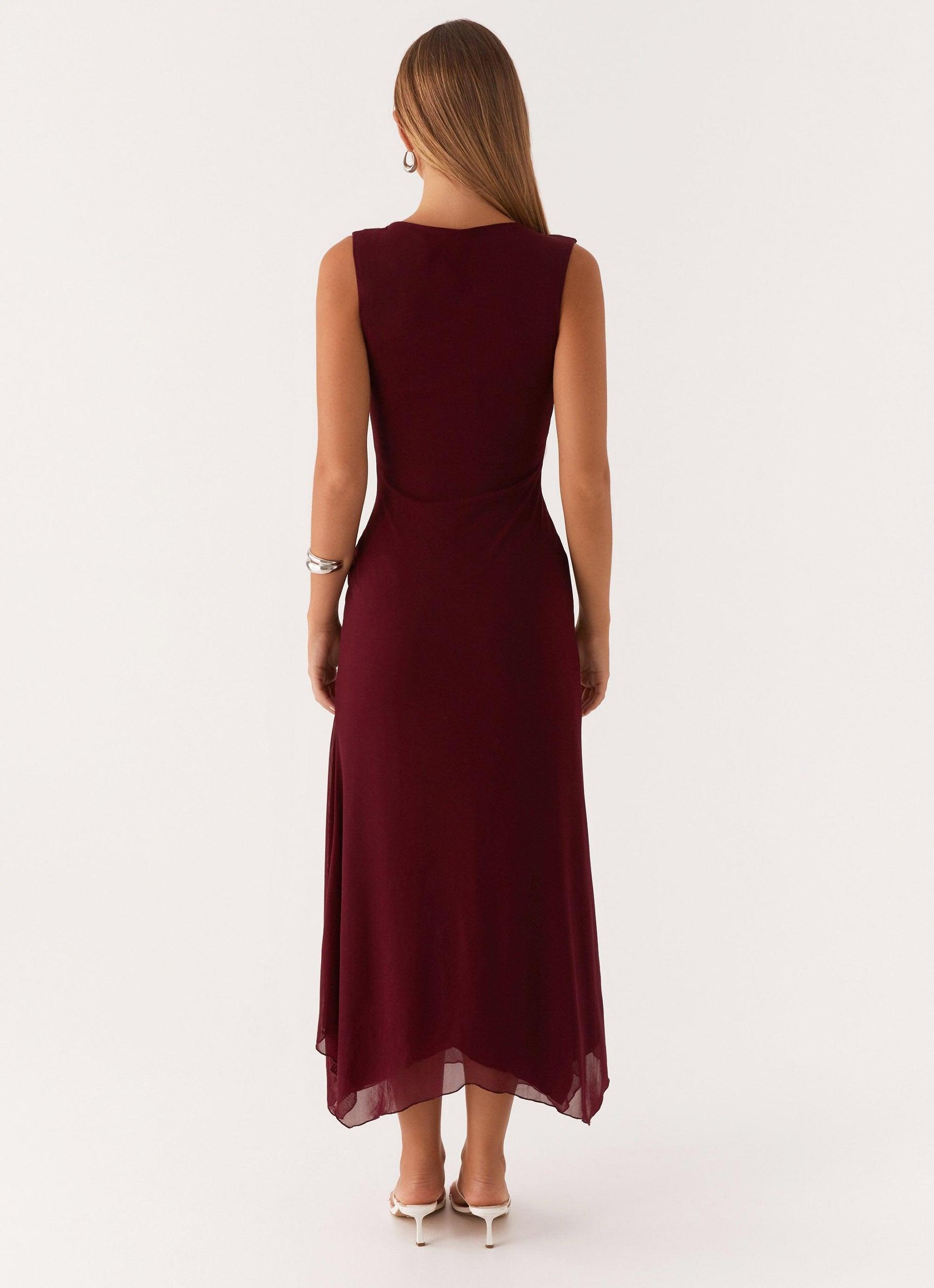 Murphy Maxi Dress - Deep Maroon Product Image