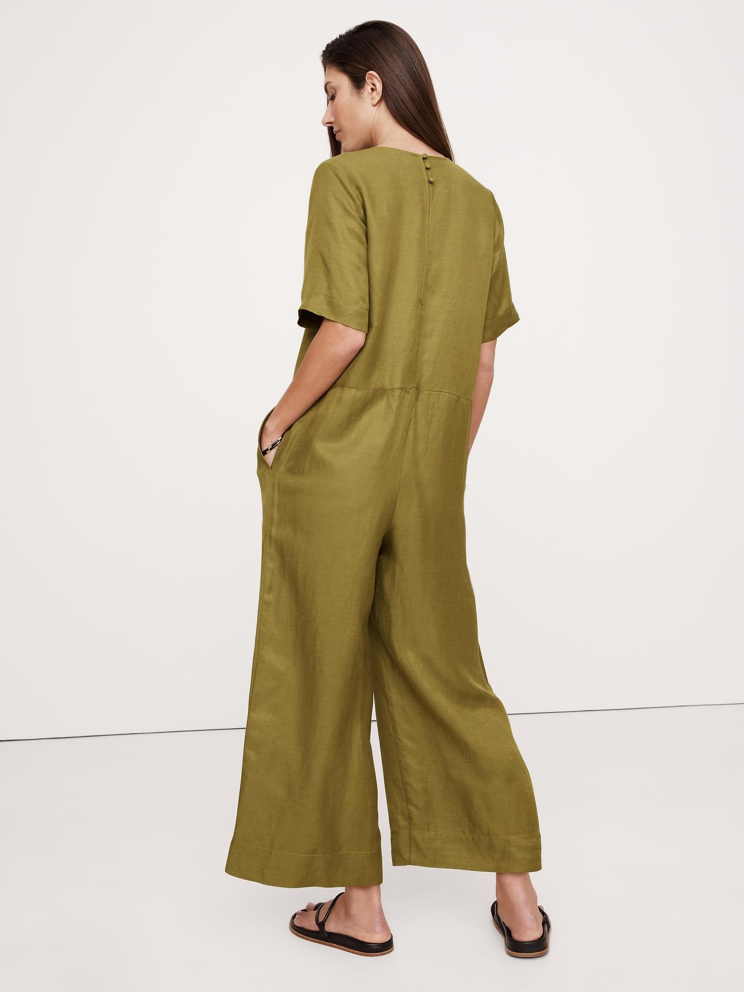 Viscose-Linen Wide-Leg Jumpsuit Product Image