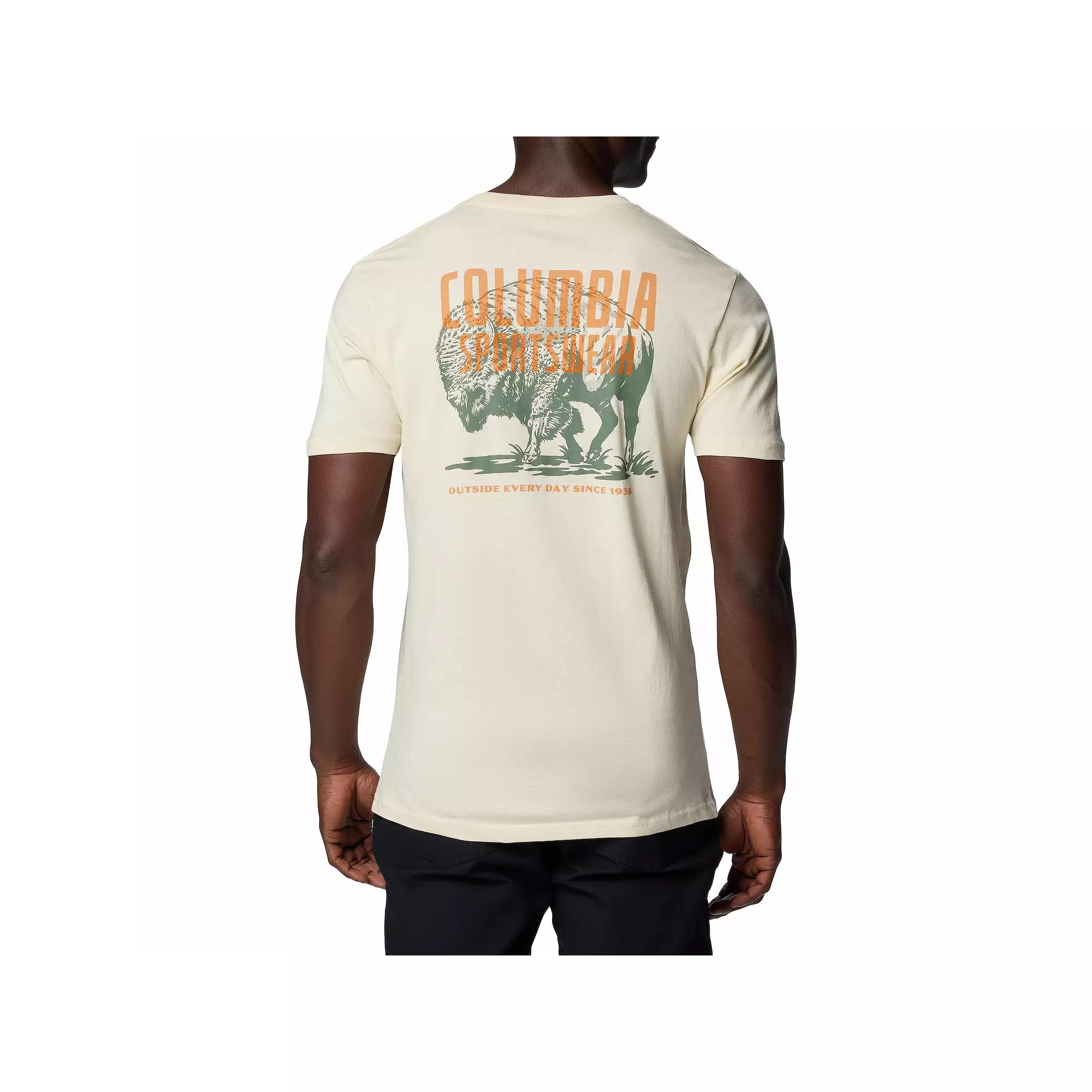 Men's Columbia Outdoor Gear Short Sleeve Graphic Tee, Size: Small, Chalk Product Image