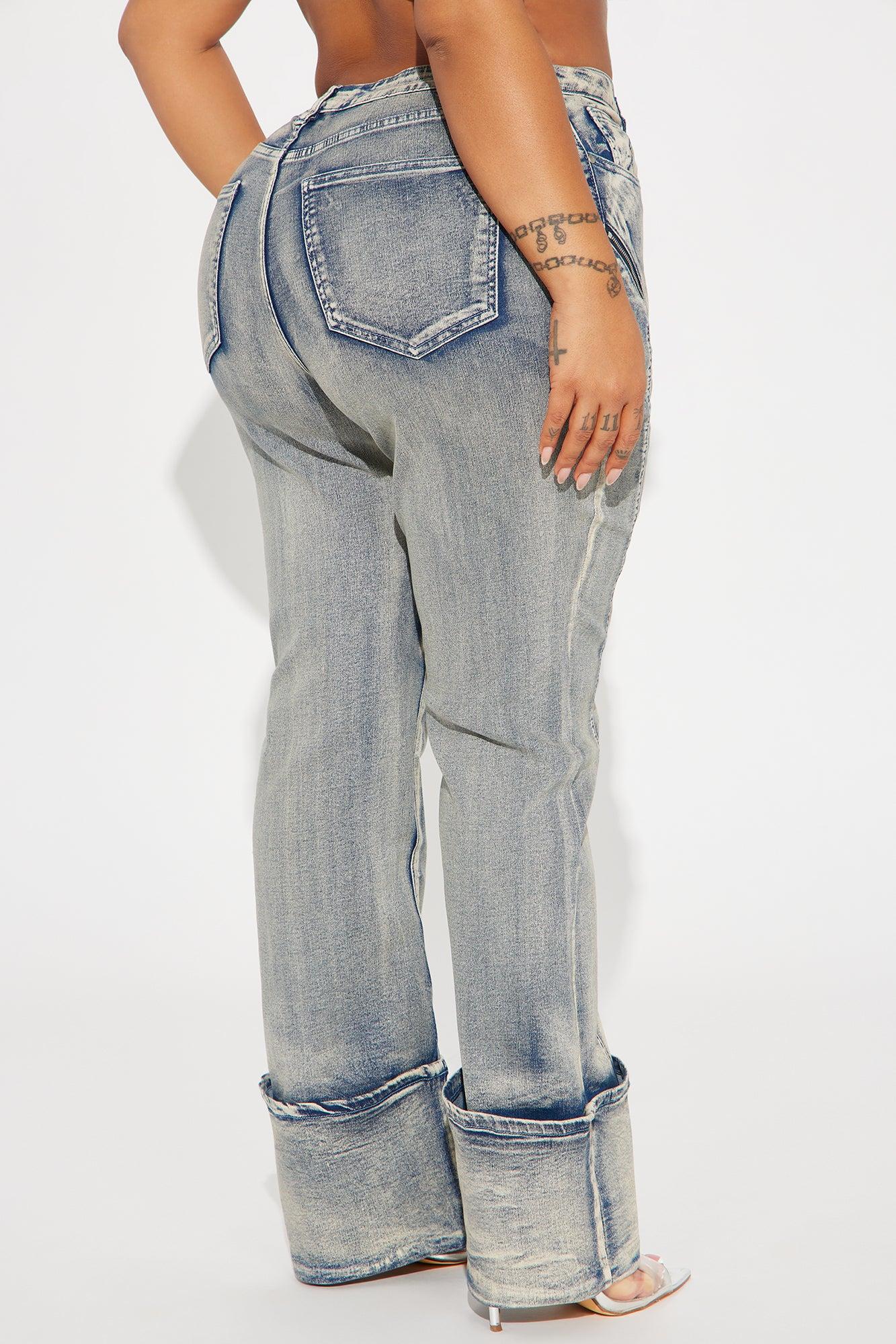 Locking In Stretch Straight Leg Jeans - Vintage Wash Product Image