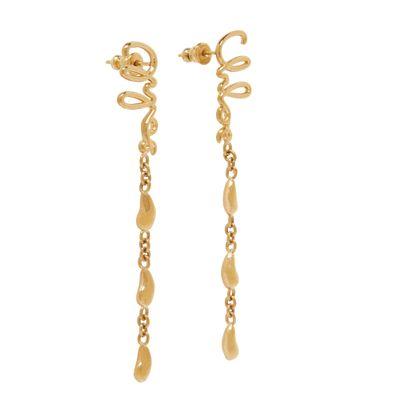 CHLOÉ Iconic Signature Dangling Earrings In Gold Product Image