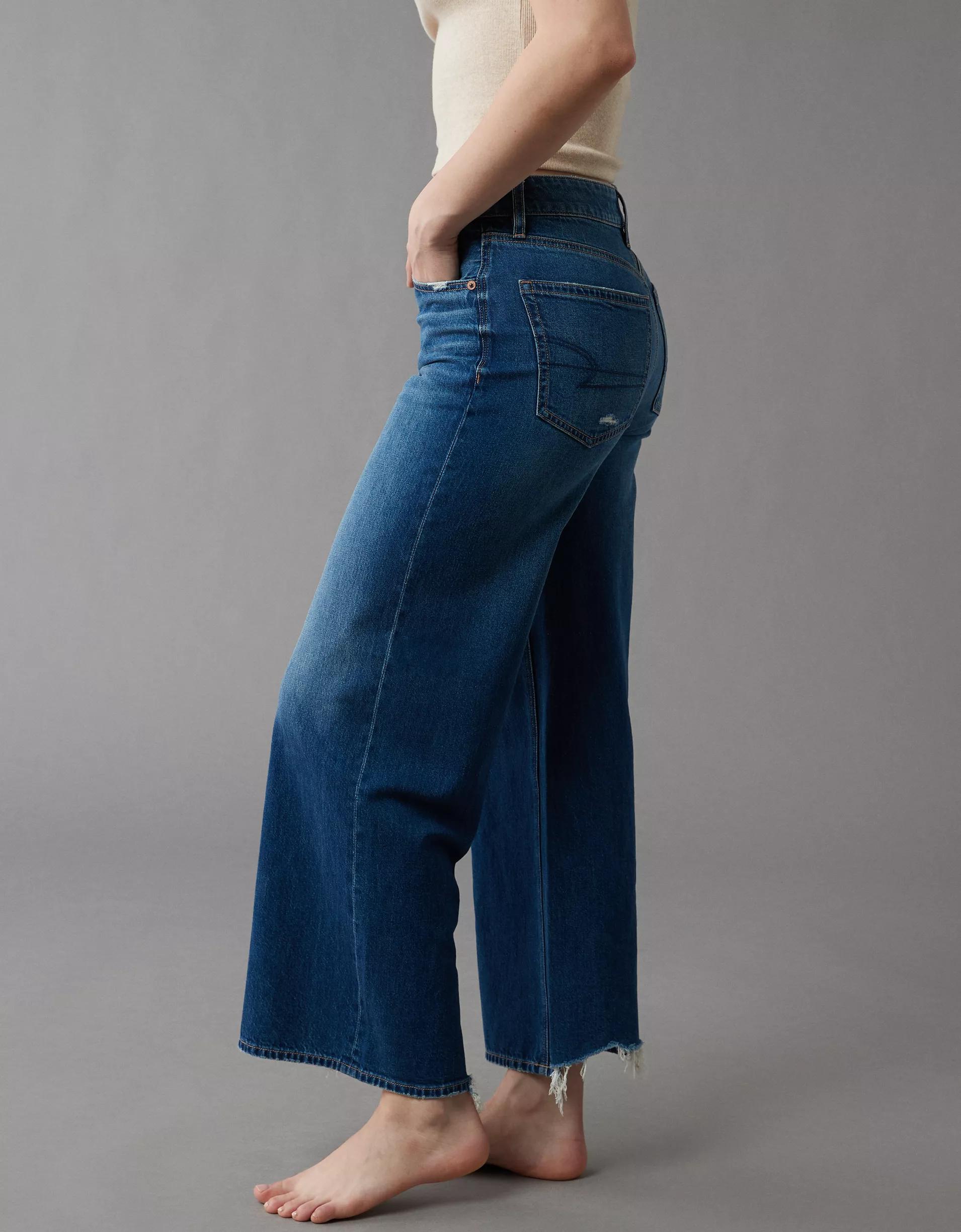 AE Strigid Super High-Waisted Baggy Wide-Leg Ankle Jean Product Image