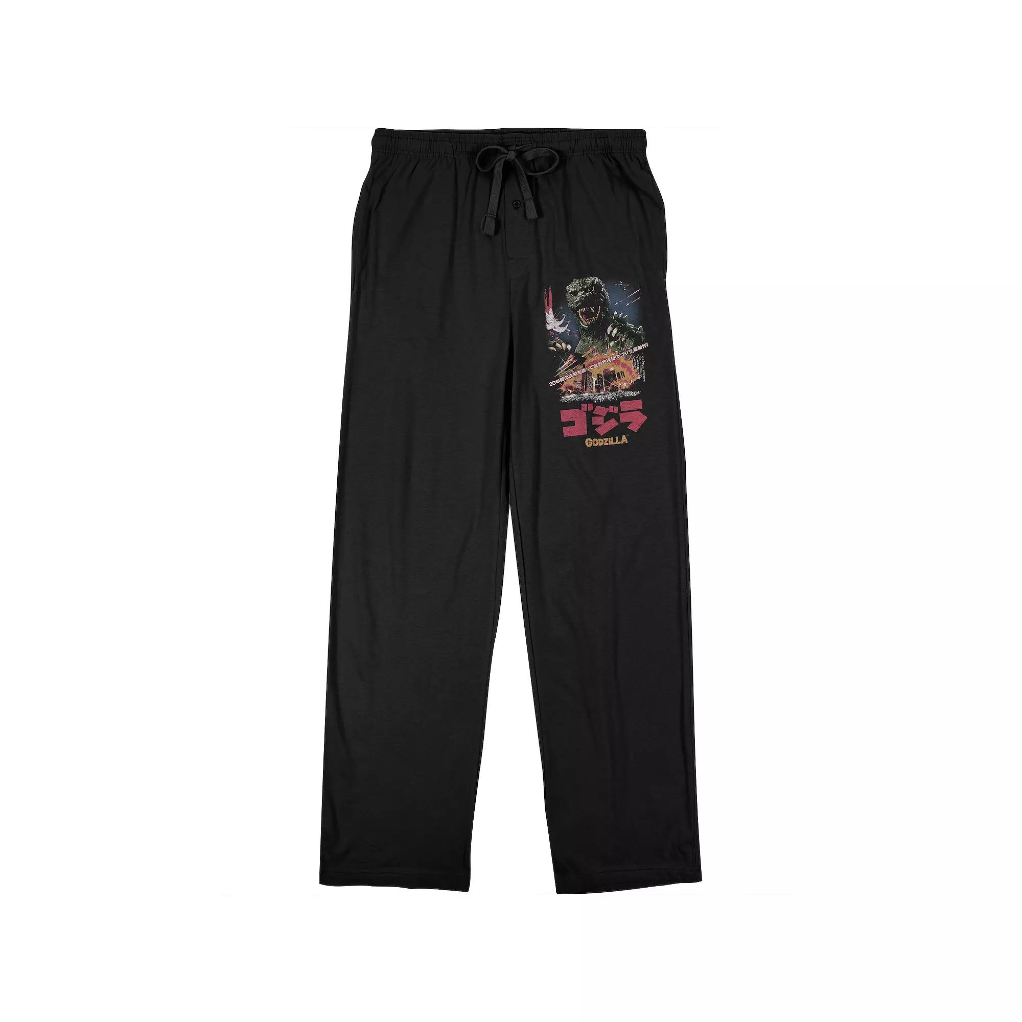 Men's Black Godzilla Pajama Pants,  Product Image