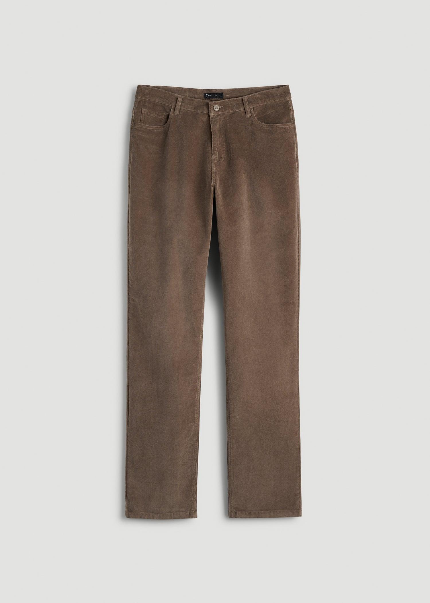 STRAIGHT-LEG Stretch Corduroy Pants for Tall Men in Dark Sand Male Product Image