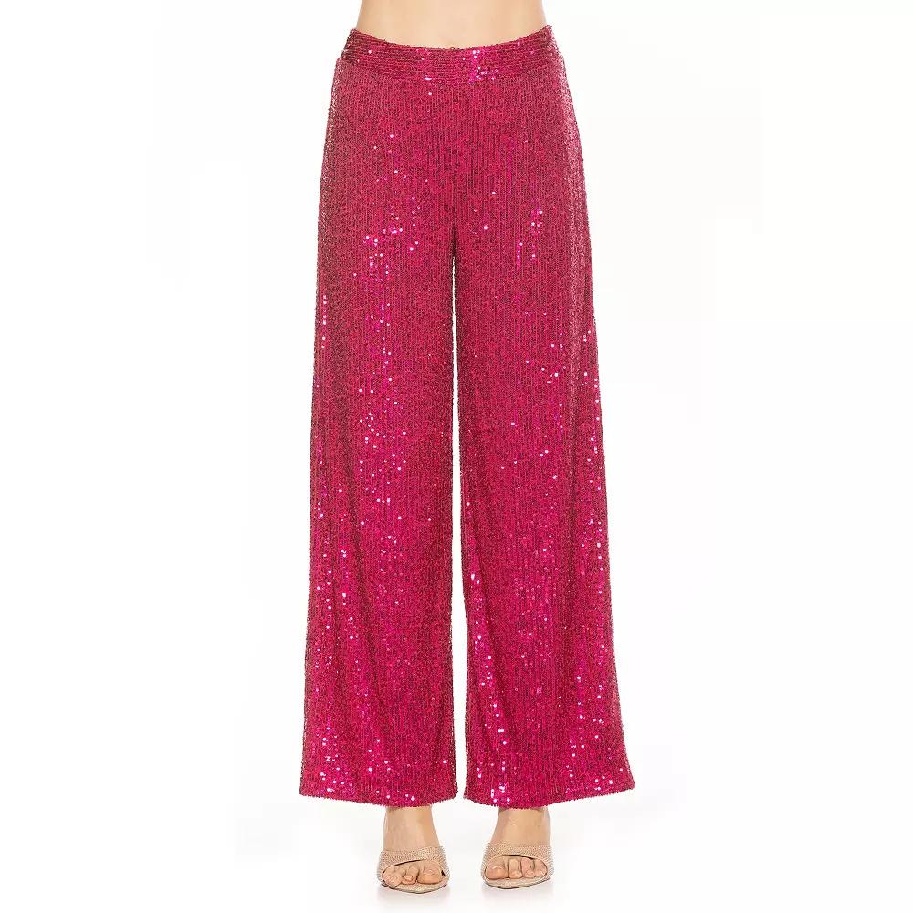 Women's ALEXIA ADMOR Wide-Leg Sequin Pants,  Product Image
