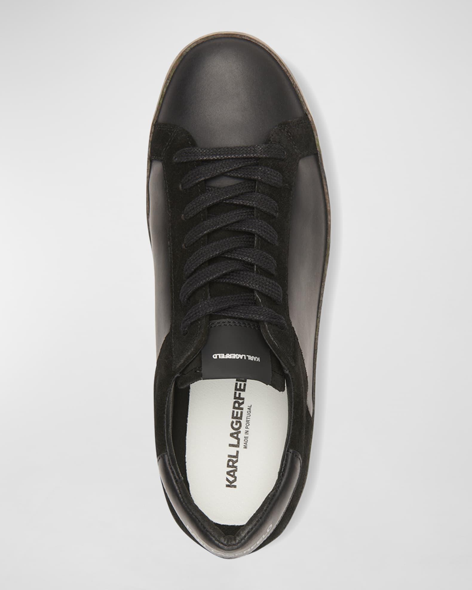 Men's Camo-Sole Mix-Leather Low-Top Sneakers Product Image