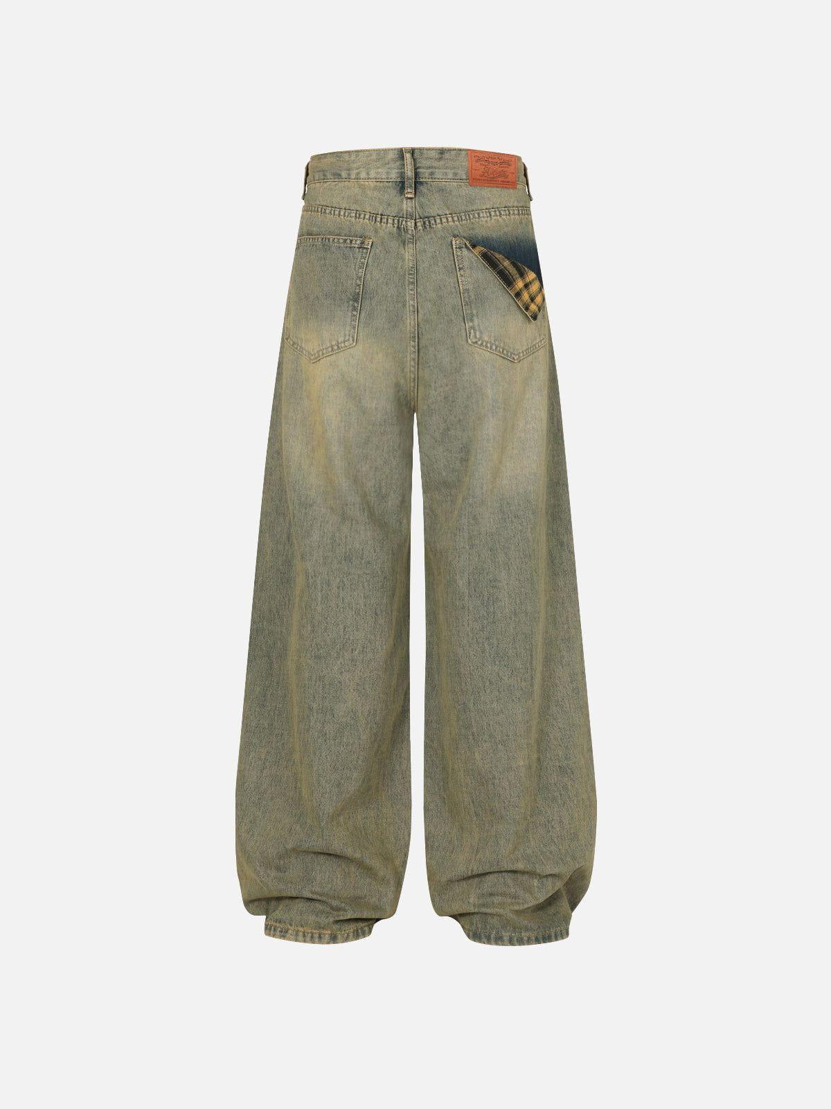 Aelfric Eden Plaid Pocket Baggy Jeans Product Image