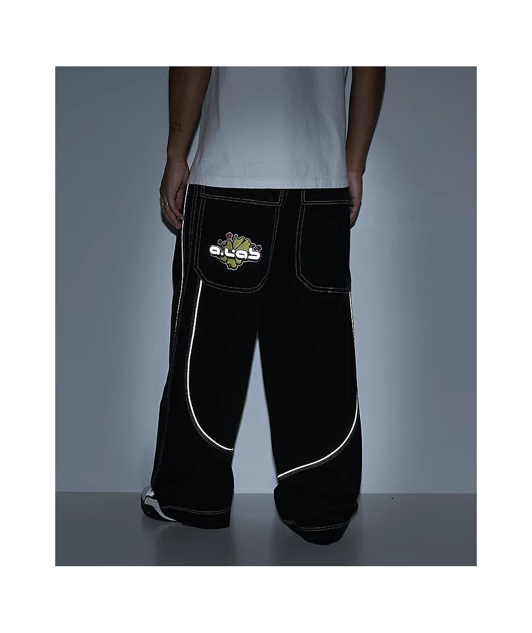 A.LAB Mega Piped Black Jeans Product Image