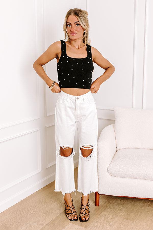 Final Touch Embellished Tank in Black Product Image