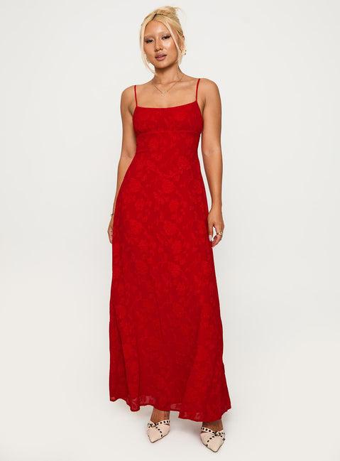 South Of France Maxi Dress Red Product Image