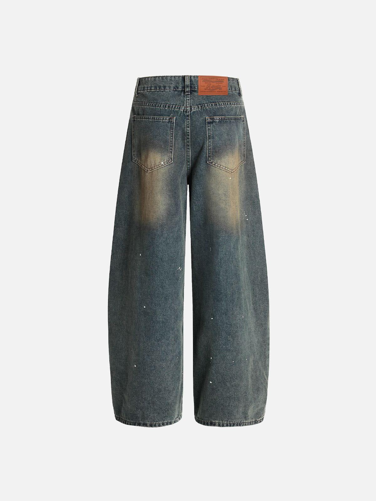 Aelfric Eden Washed Distressed Barrel Jeans Product Image