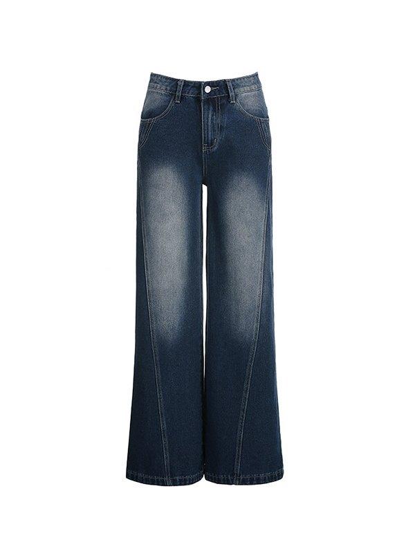 Stitch Detail Straight Leg Cargo Jeans Product Image