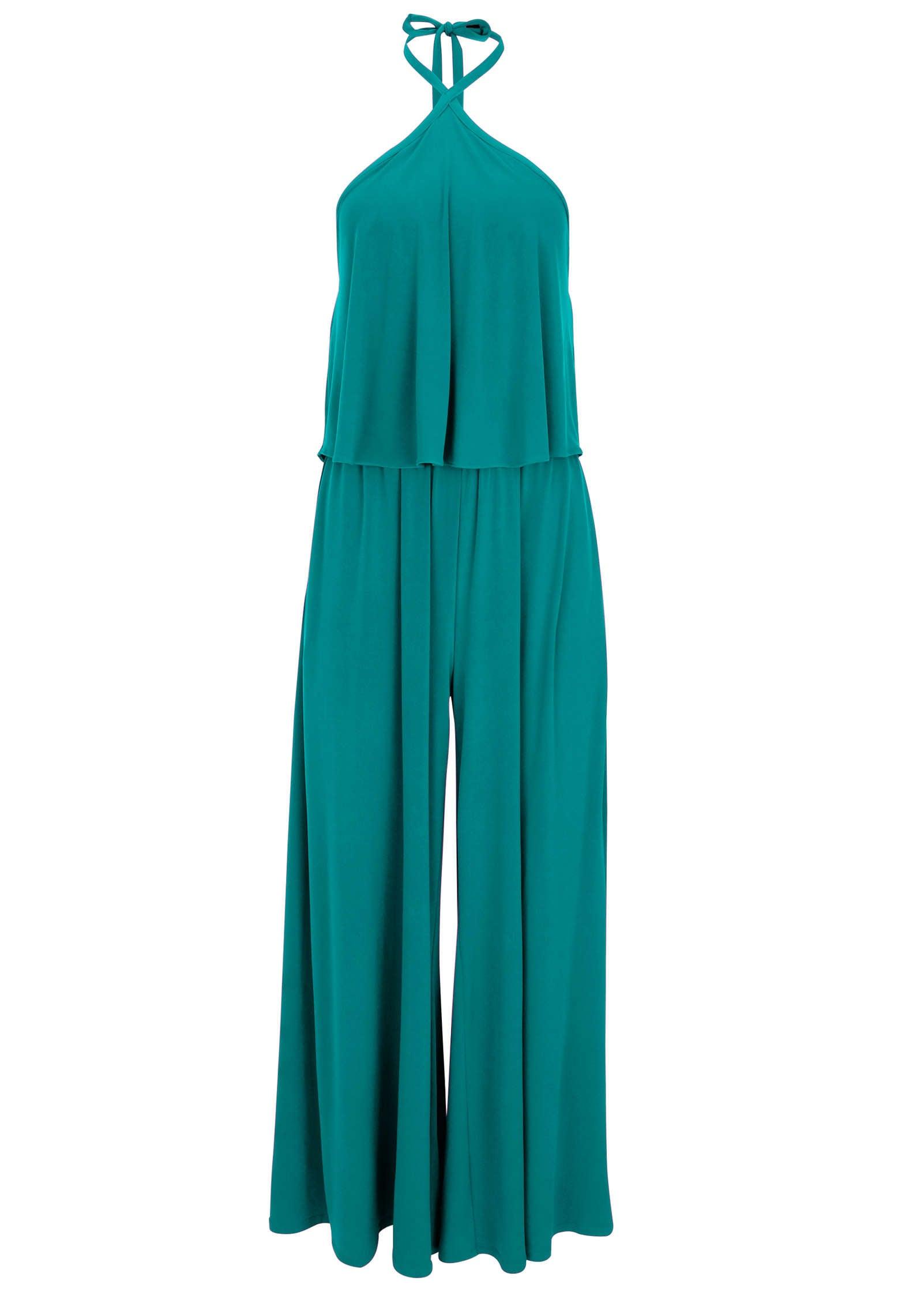 Cross Neck Jumpsuit - Tropical Green Product Image