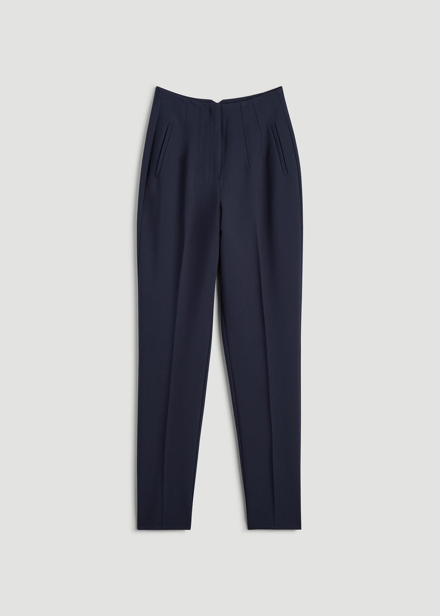 High Rise Pants with Darts for Tall Women in Navy Female Product Image