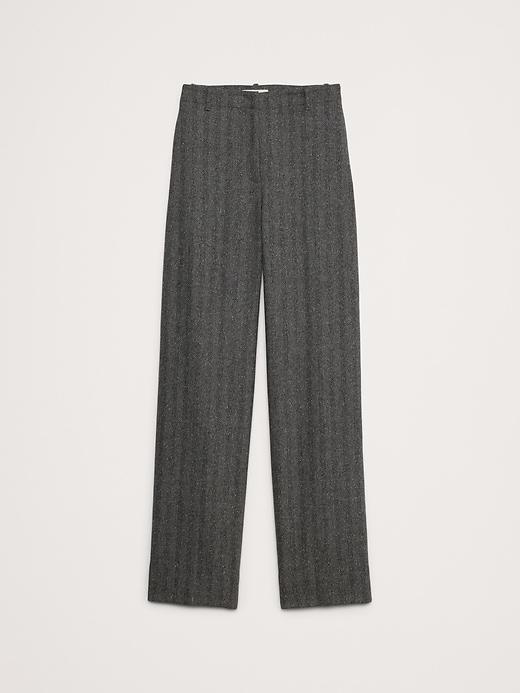High-Rise Modern Straight Lightweight Wool Flannel Pant Product Image