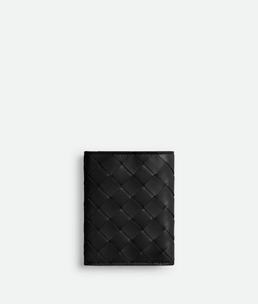 Women's Intrecciato Tri-Fold Wallet in Black Product Image