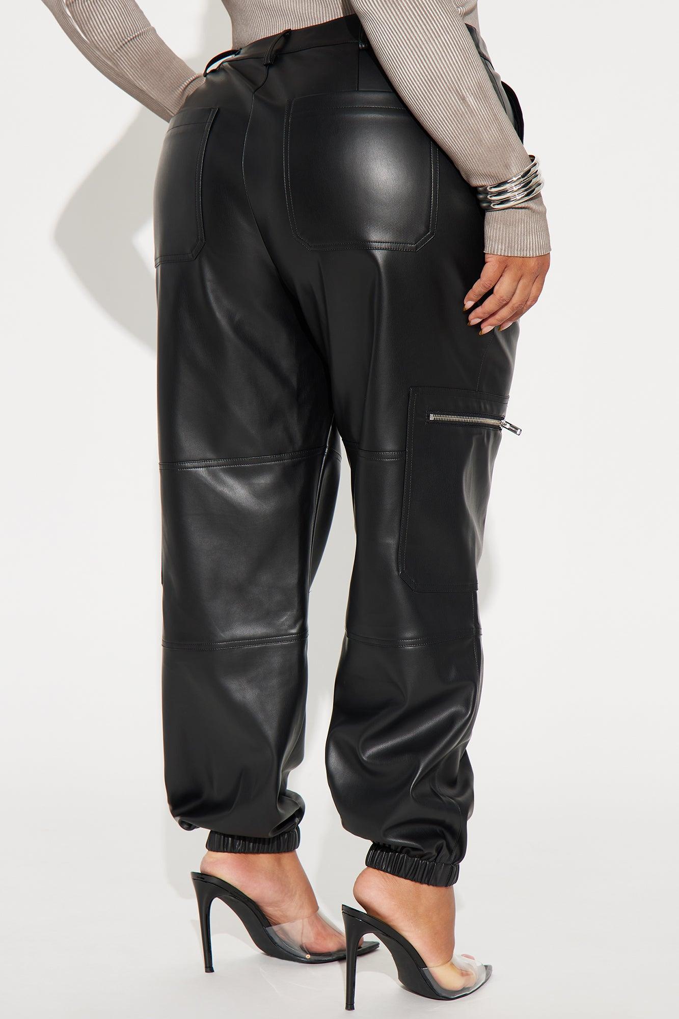 Studio City Faux Leather Jogger - Black Product Image