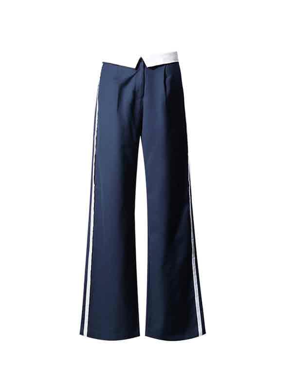 Turned Waist Wide Leg Pants Product Image