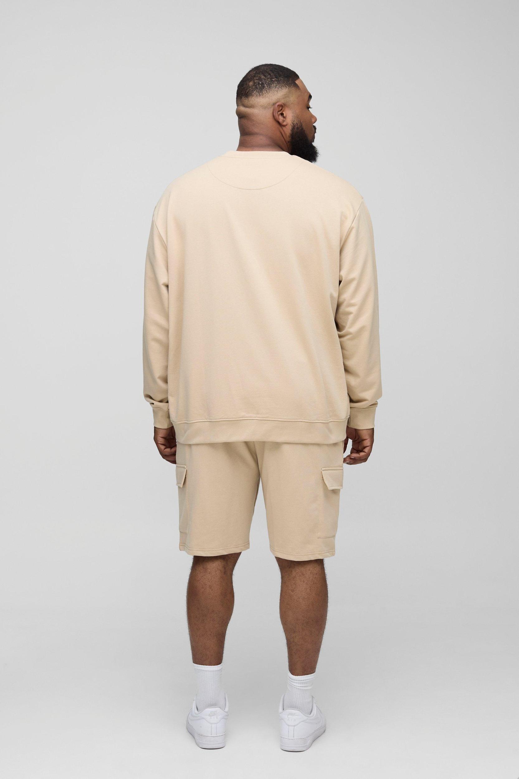 Plus 260GSM Loopback Oversized Fit Basic Sweat | boohooMAN USA Product Image
