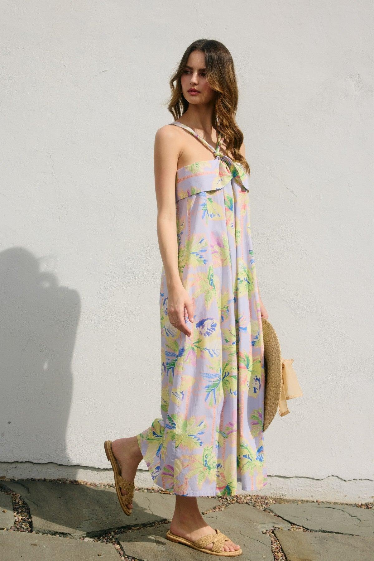 Baha Blues Palm Tree Maxi Dress Product Image